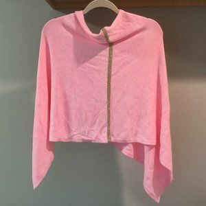 Lilly Pulitzer Corby Wrap One Size Pink Gold Knit Coral Reef Tint Heather  NWT